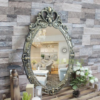 A24 Black Gold  Bathroom Toilet Vanity Wall Makeup Mirror Front Waterproof Y    372401457616
